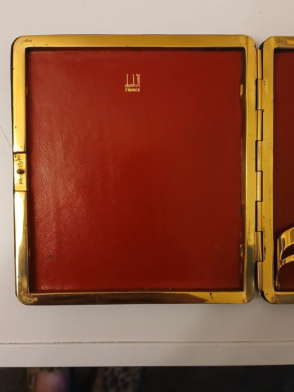 Dunhill Black Leather Case Inside Red Leather with Gold Logo